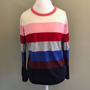 Talbots Women Color Block Crew Neck Sweater